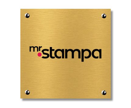 Targa Alluminio Gold quadrata Classic