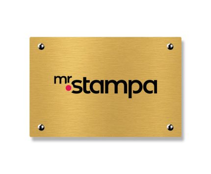 Targa Alluminio Gold rettangolare orizzontale Classic