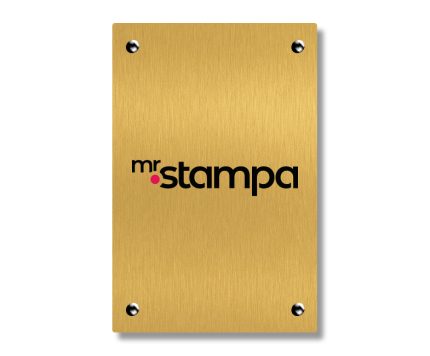 Targa Alluminio Gold rettangolare verticale Classic