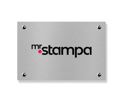 Targa Alluminio Silver rettangolare orizzontale Classic