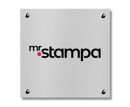 Targa Alluminio Silver quadrata Classic