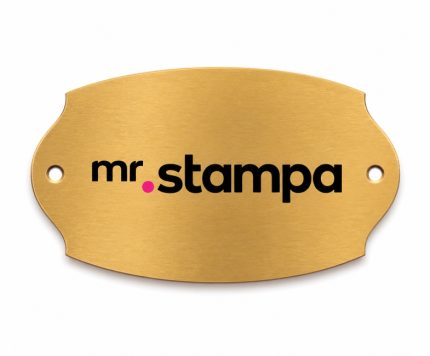 Targhetta Alluminio gold Retrò