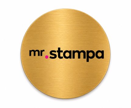 Targhetta Alluminio gold Rotonda