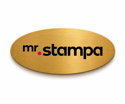Targhetta Alluminio gold ovale