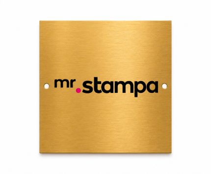 Targhetta Alluminio gold quadrata