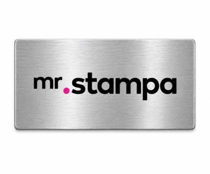Targhetta Alluminio silver Rettangolare